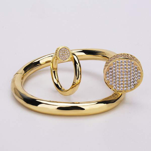 

2020 new style fashion bangle jewelry creative personality chunky bracelet charm bracelets rings rose gold bracelet iced out bracelet, Black