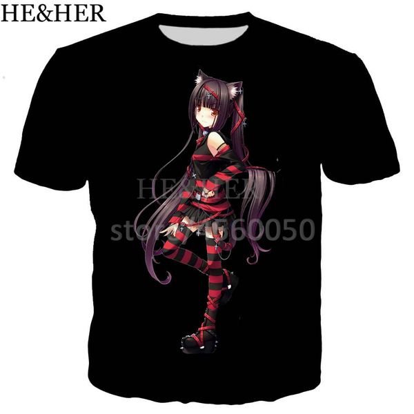 

anime nekopara shaman king 3d print shirts harajuku hentai aesthetic men clothing