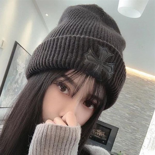 

fashion winter beanies for woman casual winter hats for men warm knitted autumn hat solid color hip-hop cap cotton hat, Blue;gray