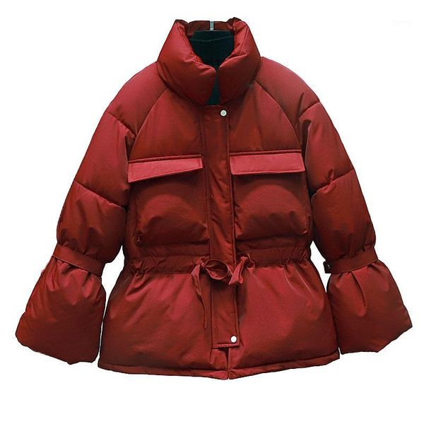

coat women winter plus size black lace casual zipper solid thick down cotton short korean slim padded coat women winter jacket1