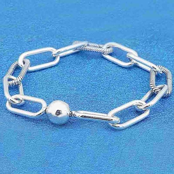 

original me link snake chain pattern circular clasp bracelet bangle fit 925 sterling silver bead charm pandora jewelry, Golden;silver