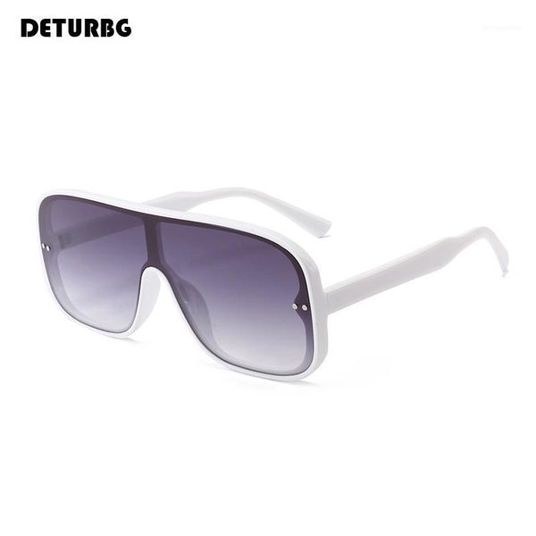

vintage square one piece sunglasses women 2020 brand designer flat clear lens men gradient sun glasses shades uv400 sg0021, White;black