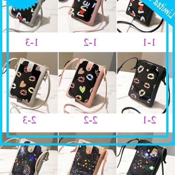 

100pcs 2019 women floral printed fashion persoanl flap phone cross body bag 9colors