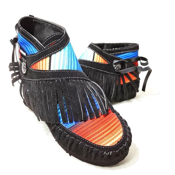 

new 2020 women ankle boots autumn casual flat retro boots female fashion tassels ladies women shoes plus size 43, Black