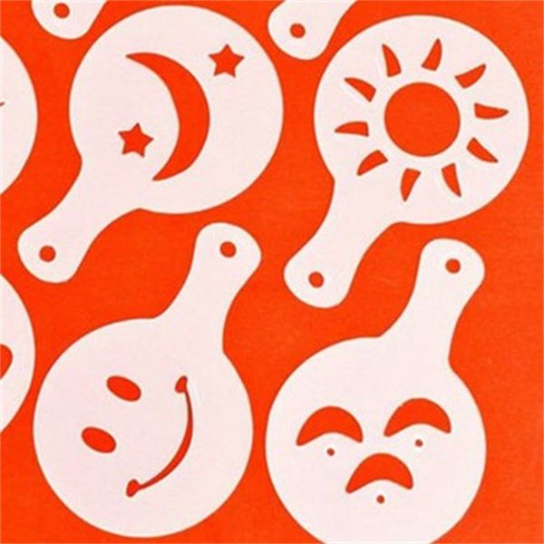 

plastic mould pull flower thickening 16pcs coffee toolstemplate pattern die fancy love model printing mold latte 1 25an k2