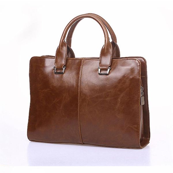 

fashion men's single shoulder bag large capacity handbag men's travel briefcase pu messenger bag computer package
