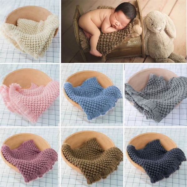 

cotton wool crochet baby blanket newborn pgraphy props shooting basket filler chunky knit pad lj201215