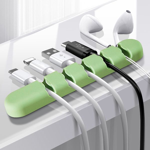 

5 slots cable organizer usb cable winder management clips holder 3m glue for phone charging cord cable data line earphone mouse