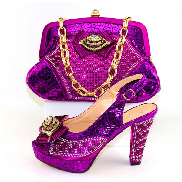 

purple african women's high heel pumps shoes matching with bag set cr2107 heel height 11.3cb, Black