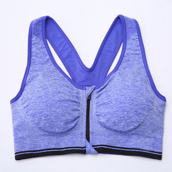 

women's sports bra yoga bra front zipper push up gather running fitness seamless corset, White;black
