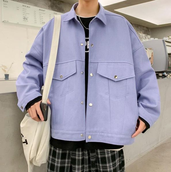 

2020 spring and autumn new youth popular loose large size solid color multi-pocket tooling jacket fashion casual m-2xl1, Black;brown