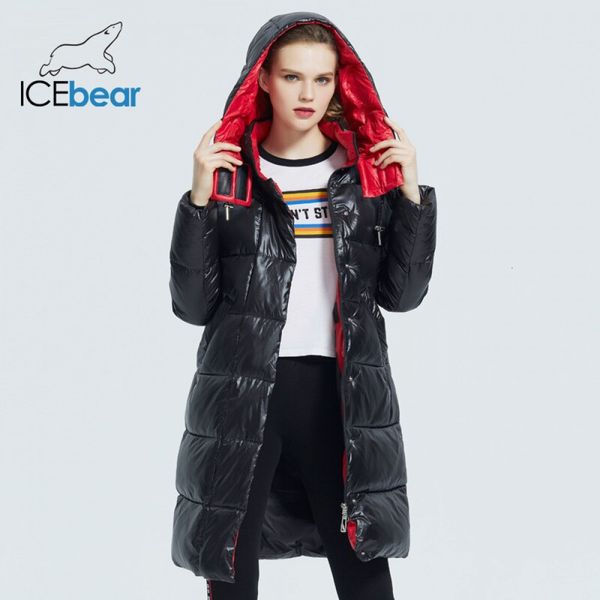 

icebear new winter women jacket fashion woman cotton female parkas hooded women's coats brand clothing gwd19501d 201014, Black