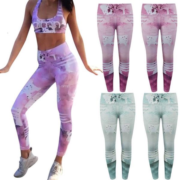 

women yoga pants seamless print yoga sports tight pants hips high waist thread pant leggings trousers leggins deporte muje, White;red