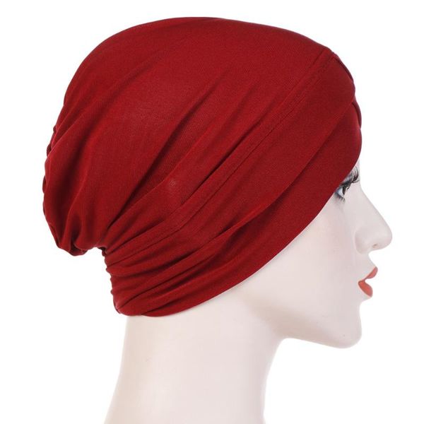 

home elegant solid muslim turban fashion cover cross forehead casual women hats elastic cloth hair accessories shopping portable, Blue;gray