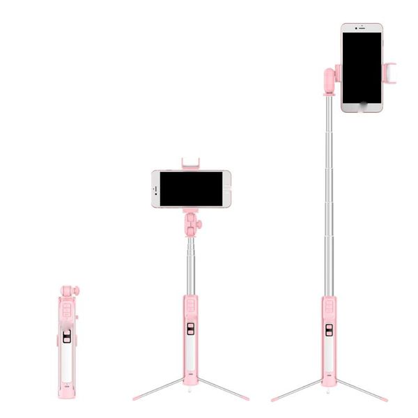 

the new portable hidden tripod bluetooth retractable selfie stick aluminum tripod, suitable for smartphone fill light