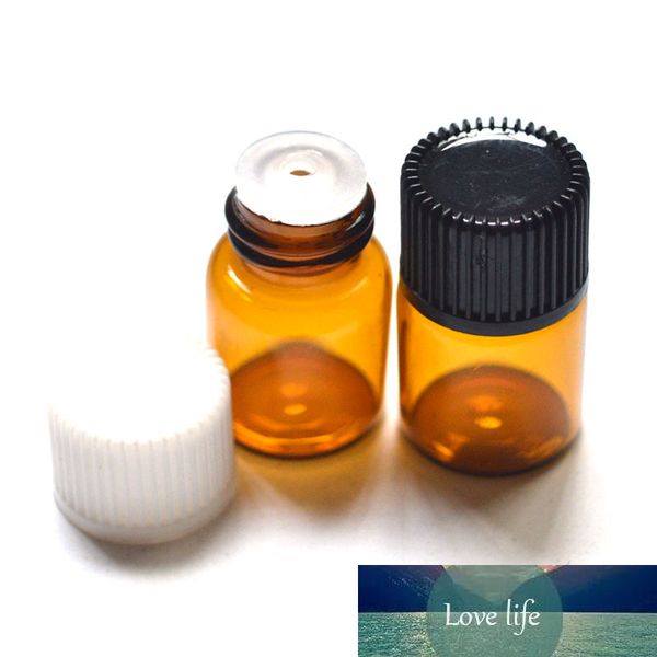 Frascos de vidro essenciais com óleo de orifício Redutor Cap pequena amostra mini âmbar 2ml frasco frete grátis