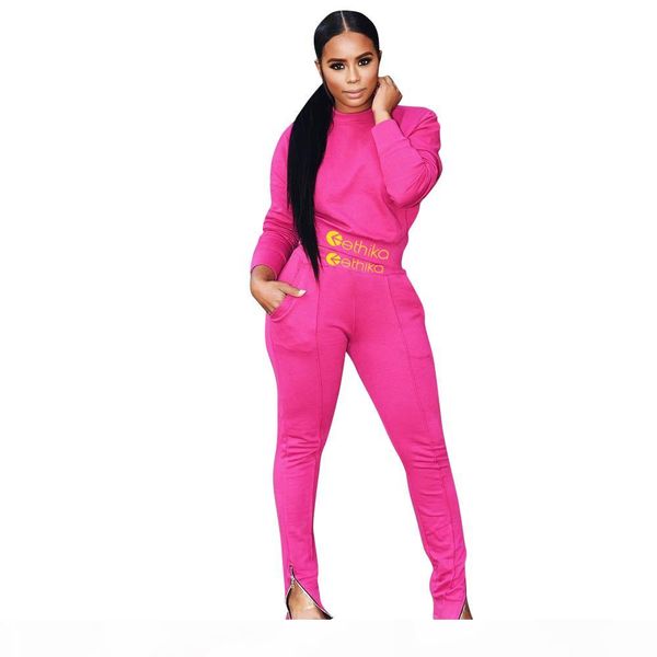 

ethika two piece set new style for autumn and winter women's sports foot zipper suit tracksuit women split pants outfits 9088, White