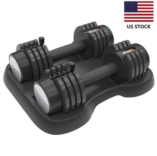 US Estoque 1 Par de 12,5 LB Glide tecnologia ajustável Dumbbell Exercice Equipamento para homens e mulheres Gym Peso W38417318