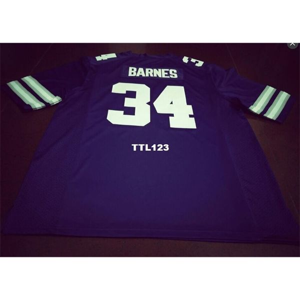 

3740 purple white #34 alex barnes kansas state wildcats alumni college jersey s-4xlor custom any name or number jersey, Black