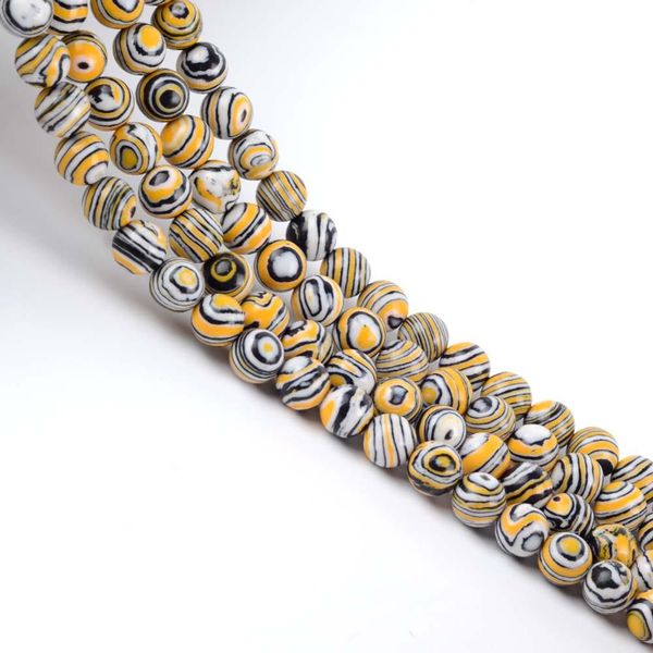 

natural yellow striped malachite stone beads round loose spacer beads for jewelry making diy bracelet handmade 4/6/8/10/12mm