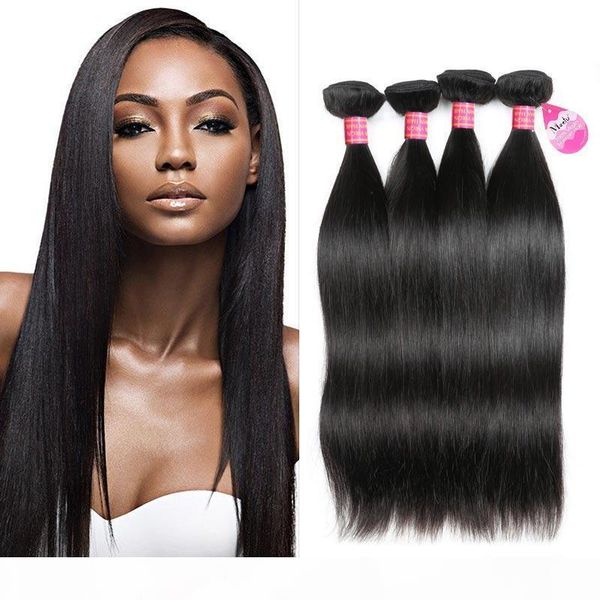

wholesale price 8a brazilian silky straight hair 4 bundles 100% unprocessed peruvian indian malaysian straight human hair extensions, Black