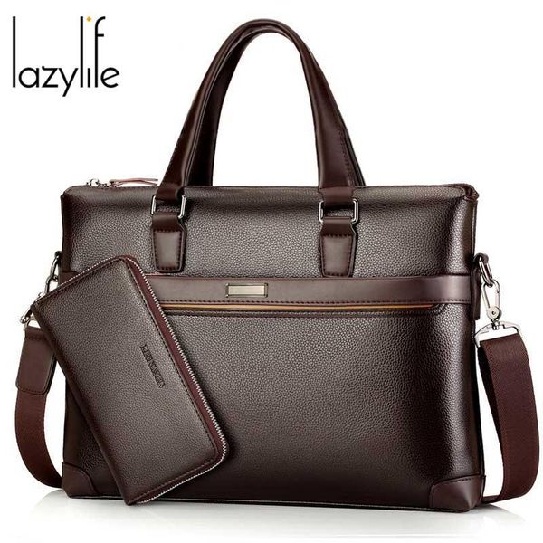 

LAZYLIFE Handbags Men Top Sell Fashion Simple Business Men Briefcase Bag PU Leather Casual Man Bag Shoulder bags