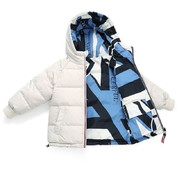 

winter jacket parka for boys coats 90% down girls jackets children's clothing both side wear kids outerwear toddler boy clothes 201102, Blue;gray
