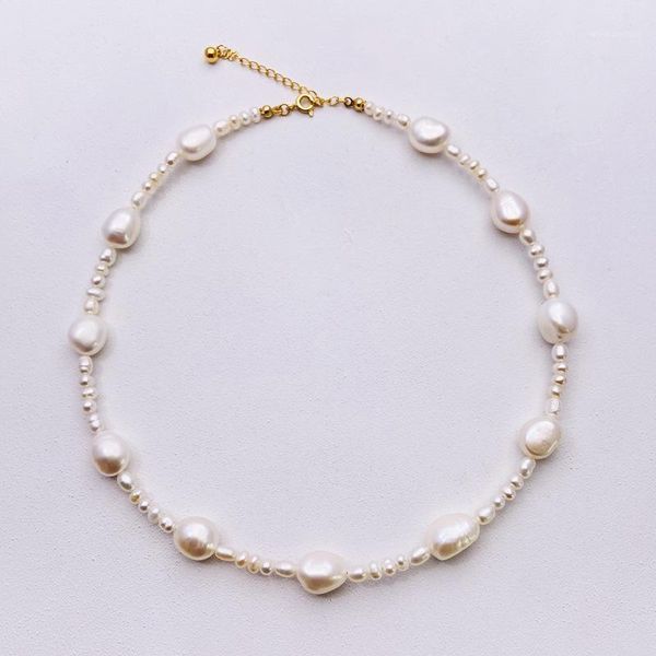 

baroque pearl necklace 2020 new fashion simple style necklace1, Golden;silver