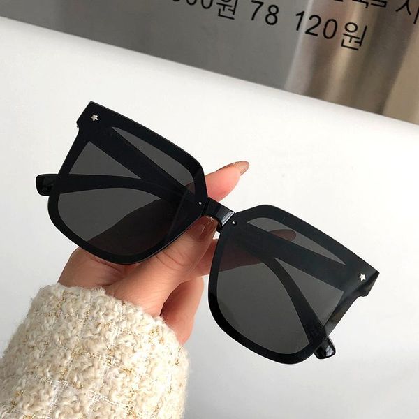 

sunglasses 2021 vintage star square women brand designer fashion big driving sun glasses men black shades oculos feminino, White;black