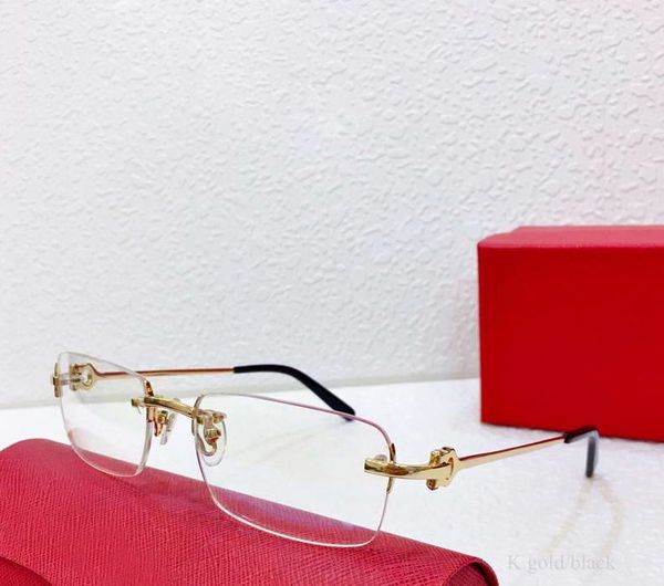 

square frameless eyeglasses glasses sivler gold frame clear lens sz 55-19-138 men fashion sunglasses frames eyewear with box, Silver