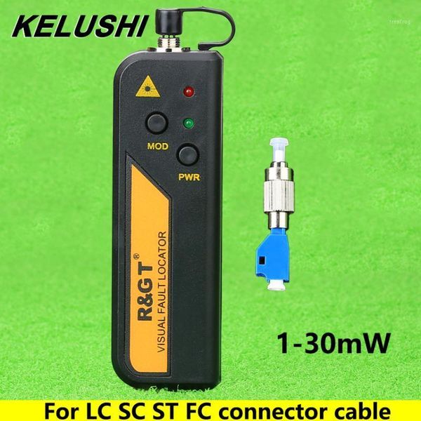

fiber optic equipment kelushi 1/10/20/30mw visual fault locator cable tester lc/fc/sc/st adapter red light source test detector 1-301
