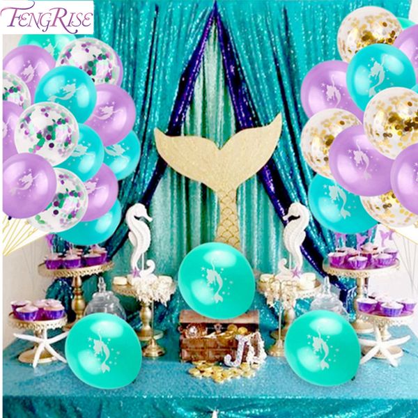 

fengrise little supplies happy banner one mermaid wedding birthday party baby shower decor