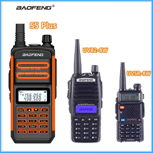 

walkie talkie baofeng s5 cb radio transceiver 5-25 kilometers long distance portable plus uv5r-8w uv82-8w high capacity