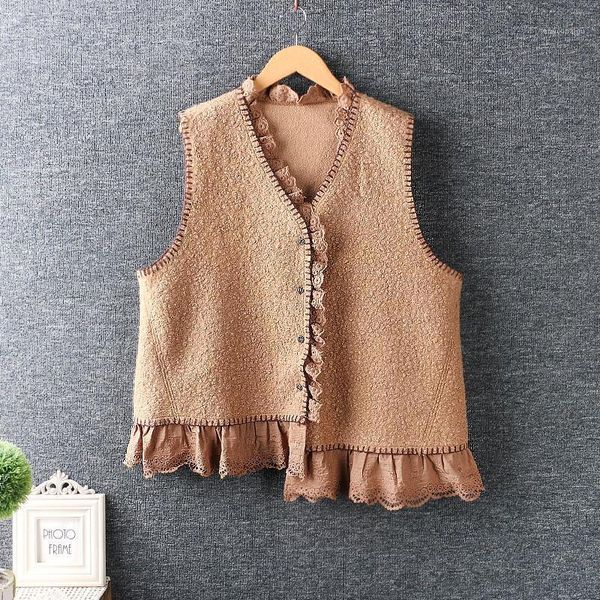 

2020 autumn winters fresh solid color loose plus velvet vest embroidery shirt, White