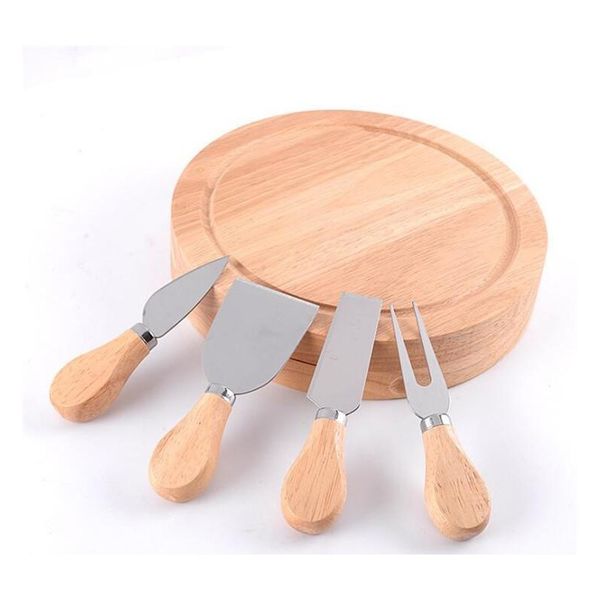 

useful cheese tools set 4pcs/set oak handle knife fork shovel kit graters for cutting baking cheese board sets jllaiw lajiaoyard