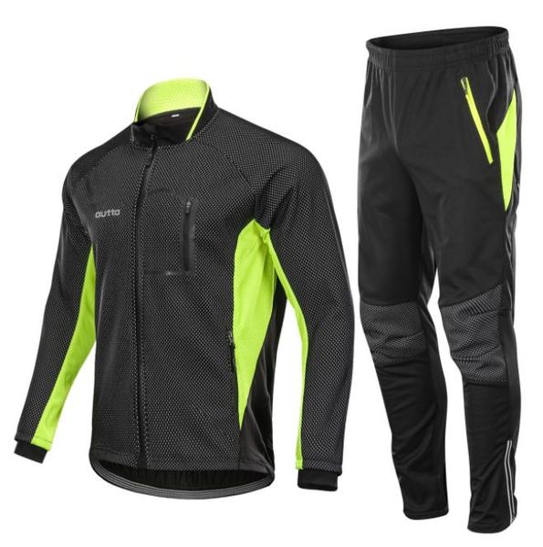 

cross-border cycling suit autumn and winter cycling suit long-sleeved fleece windproof and warm cycling suit #18-b