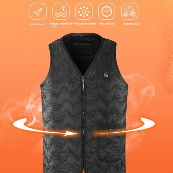 

outdoor heated jacket heating vest hiking clothing usb charging intelligent electric heated vest heating clothes, Gray;blue