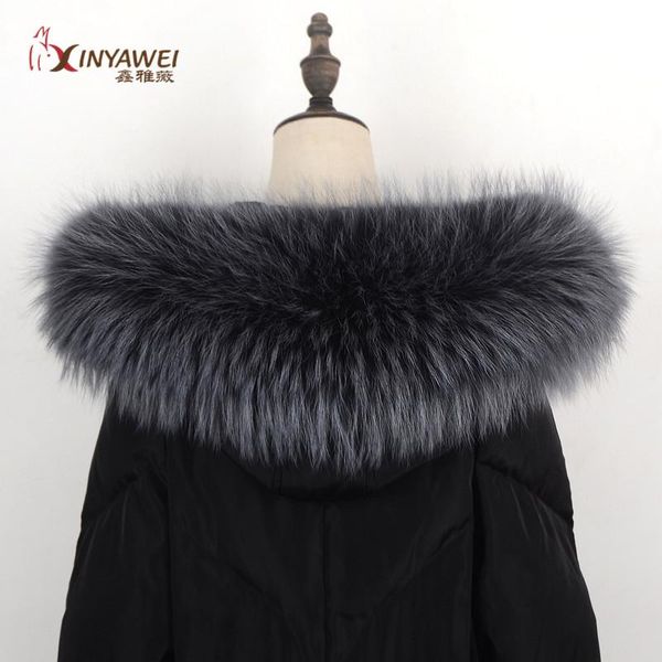 

scarves arrival raccoon fur collar winter scarf female coat cover decoration multicolor shawl women's 75., Blue;gray