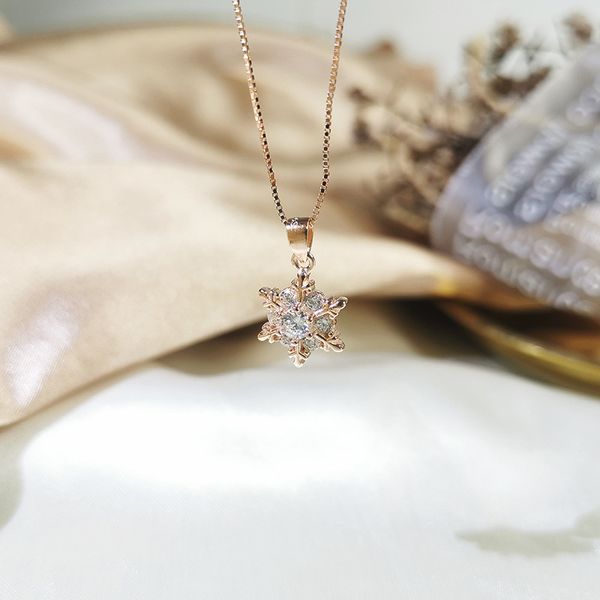 

fashion 925 sterling silver necklace version fashion normcore style li yu bingtang xue wu qian same snowflake pendant clavicle chain fashion