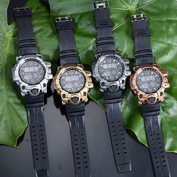 

men's fashion male sports cool outdoor students mountaineering multi-functional personality electronic watch n1000 u956, Slivery;brown