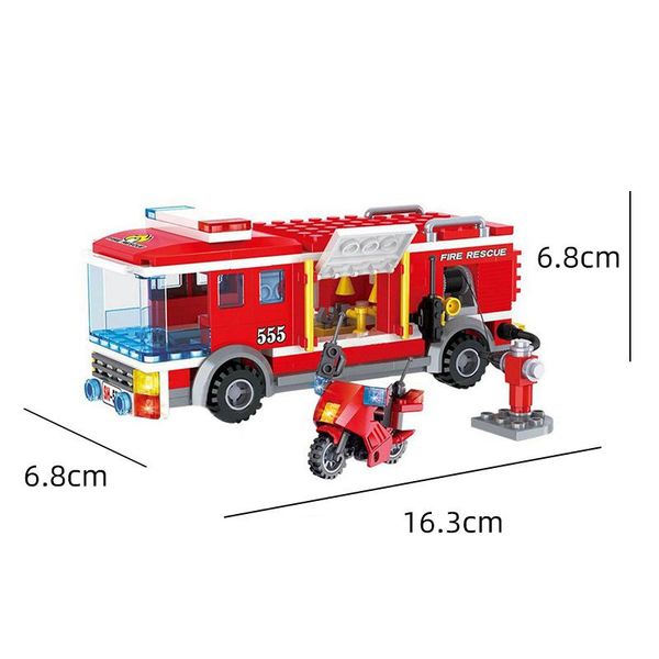 

wange 288pcs city fire series fire trucks строительные блоки совместимый пожарный пожар скорая помощь спасательный мотоцикл детские игрушки