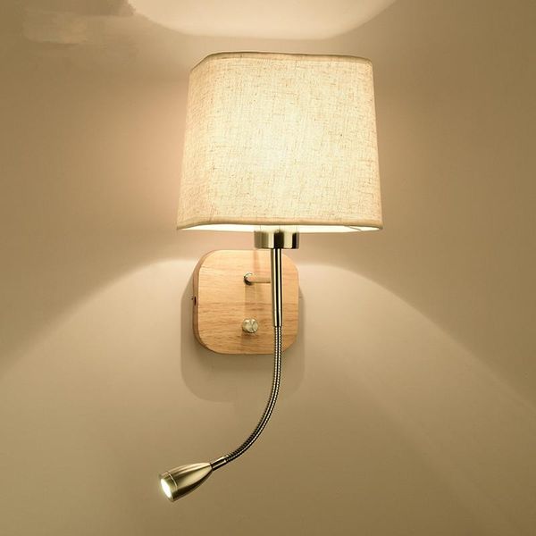 

новый светодиодный настенный светильник для гостиной отель подъемная стена sconce с тканью арматура e27 светильник кровать, чтение домашнего