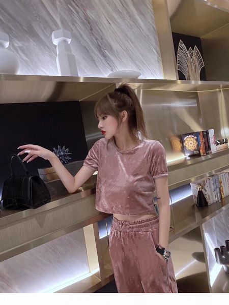 

gold velvet suit women's 2020 autumn and winter new fashion suit women korean version of the umbilical slimming casual two-piece set, White