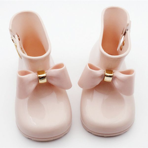 

new baby girls rain boots butterfly-knot rainboots fashion rubber toddler kids jelly shoes pink, Black