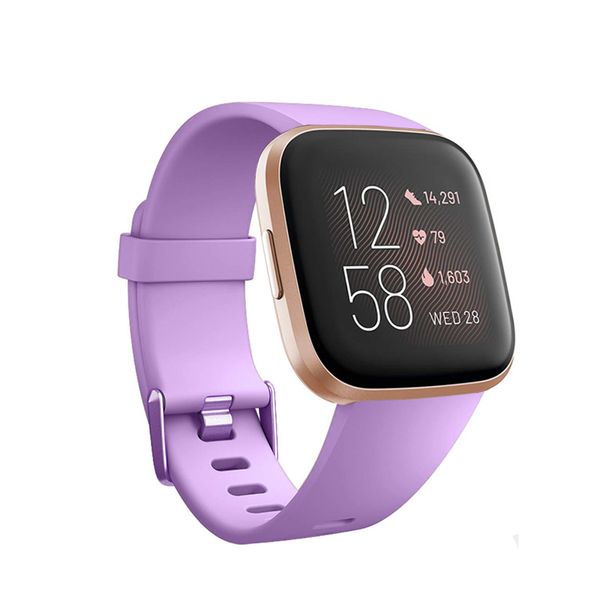 

honecumi silicone straps accessory purple bracelet for fitbit versa/versa 2 smart watch fitness replacement bands