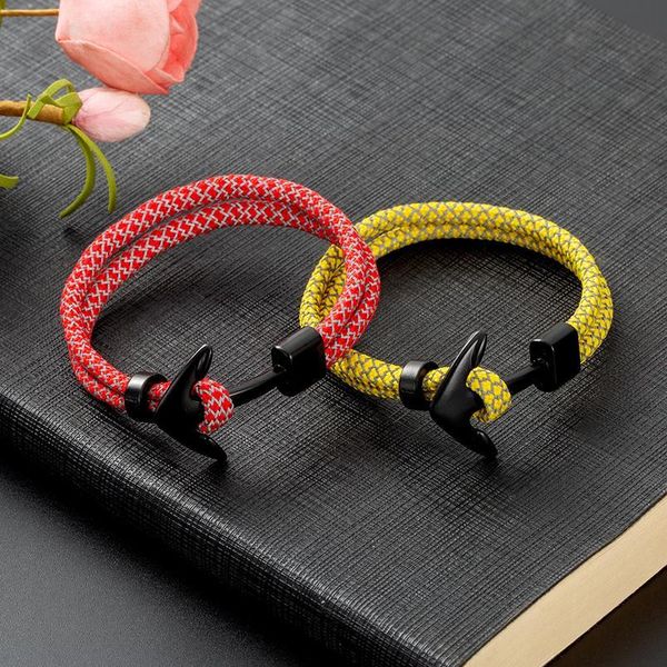 

eif dock 2020 anchor leather bracelet for men vintage nylon rope chain men bracelet jewelry gift hombre pulsera drop jllepv