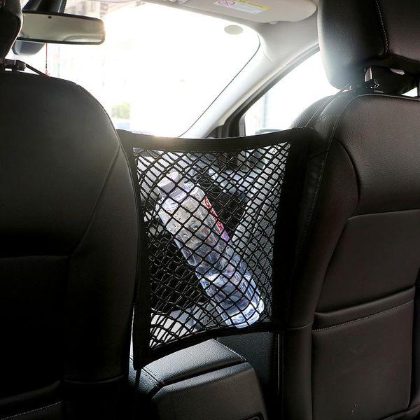 

leepee hanging bag organizer holder mesh net black car truck storage universal luggage hooks elastic seat bag with 4 clips