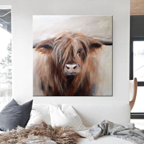 

paintings scottish highland cacow yak animal poster wall art canvas prints pictures on for living room home decorative