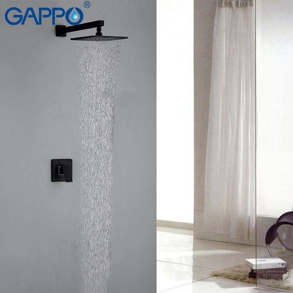 

гаппо душа смесители черный осадков ванна скрытый смеситель для душа смесители ванна дождь набор для душа ванной смеситель armatur jllbxw mx