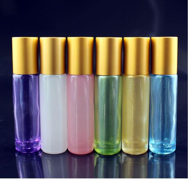 

12pcs/lot natural gemstone roller ball bottle 10ml thick essential oil roll on bottles empty refillable perfu qylvtb